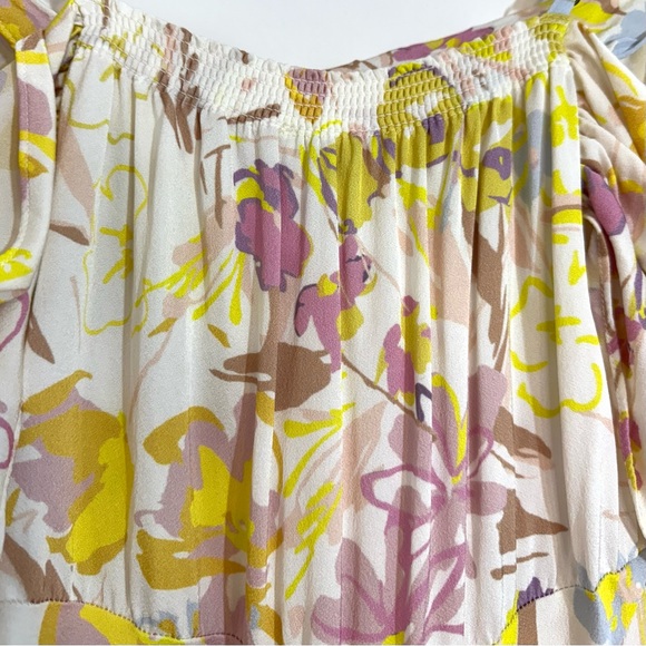 Ted Baker London Camily Floral Satin Cowl Neck Cold Shoulder Mini Dress Ivory 4 - Picture 14 of 16